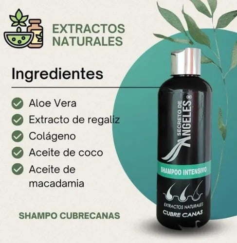 SHAMPO CUBRE CANAS ANGELES - ENVIO GRATIS + 2 OBSEQUIOS